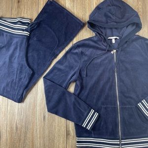 Victoria's Secret, Soft Jacket & Pants Set.  Size: Top (L) Bottom (M) Navy Blue